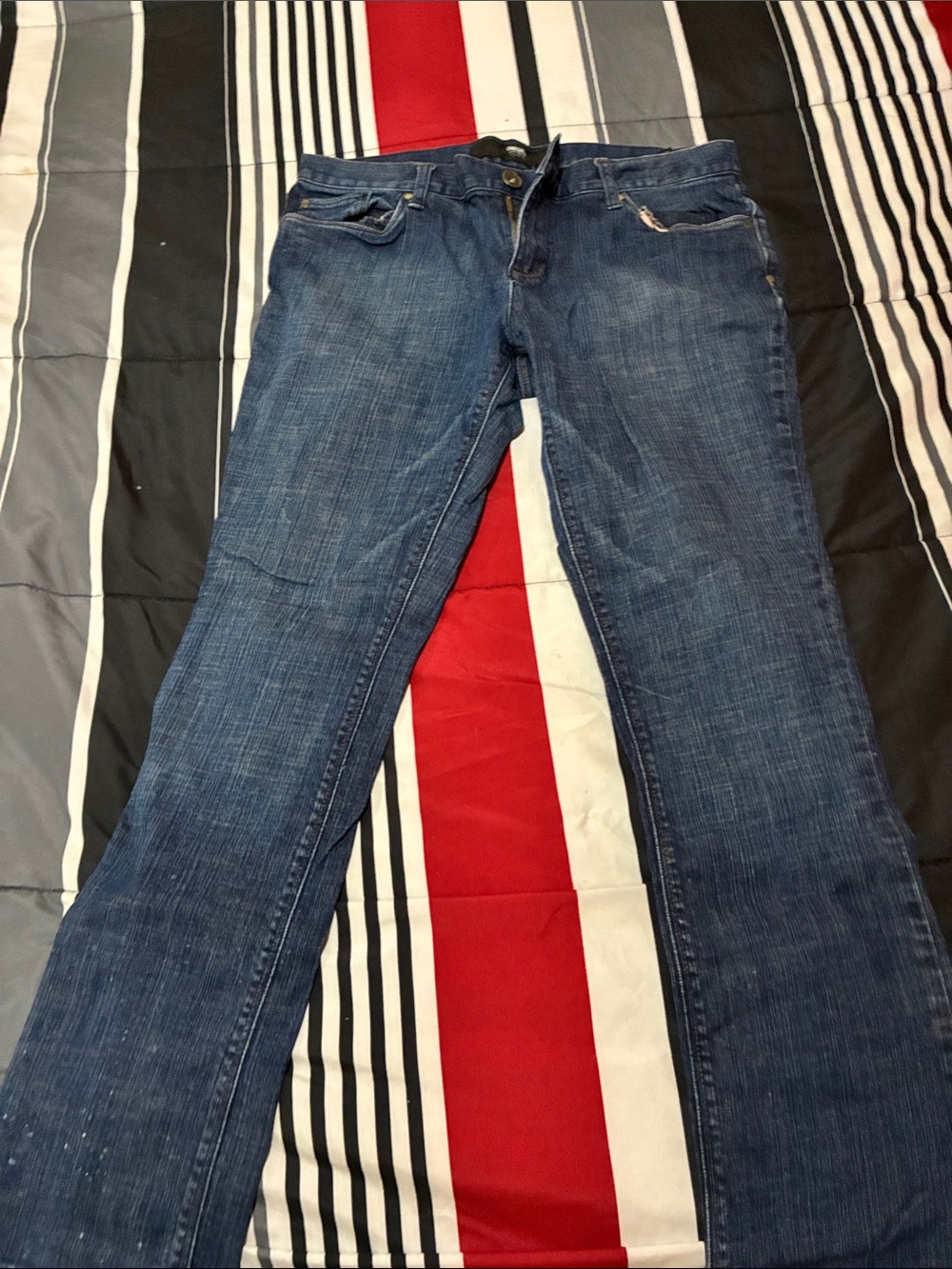 Women's Flared Blue Denim Jeans - Classic Wide Leg